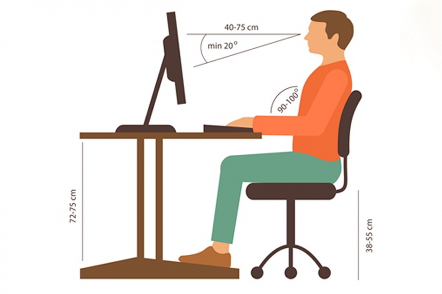 tư thế ngồi làm việc đúng giúp giảm các nguy cơ ảnh hưởng tới cột sống